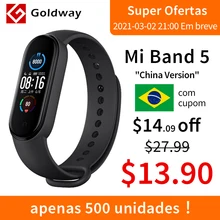 Xiaomi-Pulseira inteligente Mi Band 5 em 4 cores, banda inteligente à prova d'água esportiva com bluetooth, tela amoled, banda inteligente com rastreador de preparo fisico Miband 5