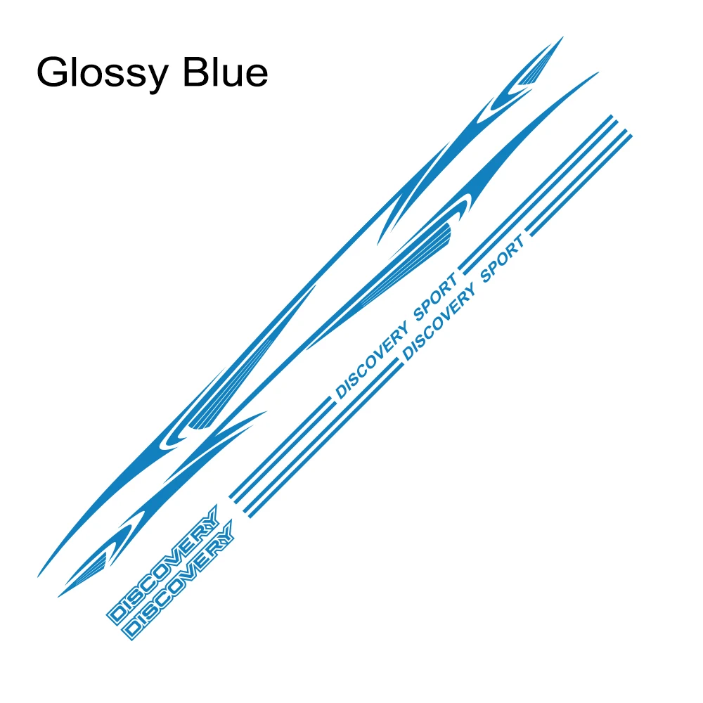 Glossy Blue 2 шт. Автомобильная боковая юбка наклейка авто украшения гоночные длинные полосы наклейки виниловая пленка для Land Rover Дискавери тюнинг автомобильные аксессуары - Название цвета: Glossy Blue