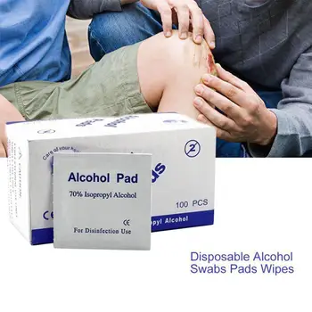 

100pcs/lot Alcohol Prep Swap Pad Wet Wipe Disposable Disinfection for Antiseptic Skin Cleaning Care Jewelry Mobile Phone Clean