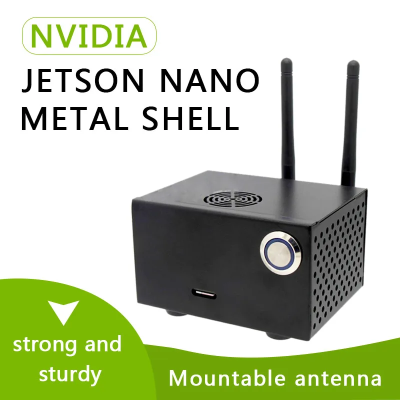 

Nvidia Jetson Nano Metal Shell Case Black N100 With Power Switch Button Reset Button Antenna Hole