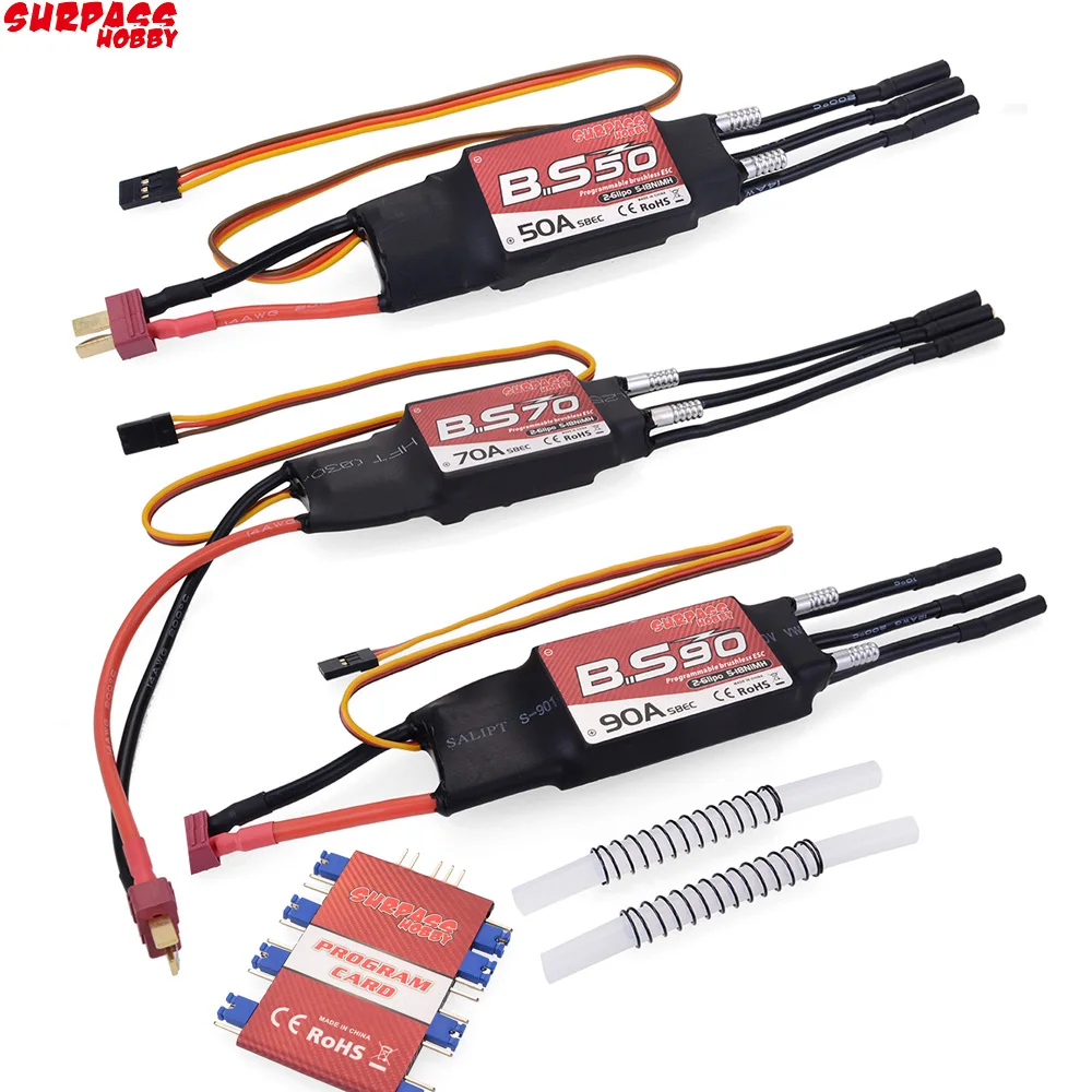 

Waterproof 50A 70A 90A Boat Brushless ESC 2-6S Lipo BEC 5.5V/5A Programming Card for RC 2948 3660 3670 Motor