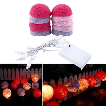 

Cotton Ball Lights LED String Light Pink+Blue 10Ball Cotton Fairy Christmas Gift Decor Party Outdoor