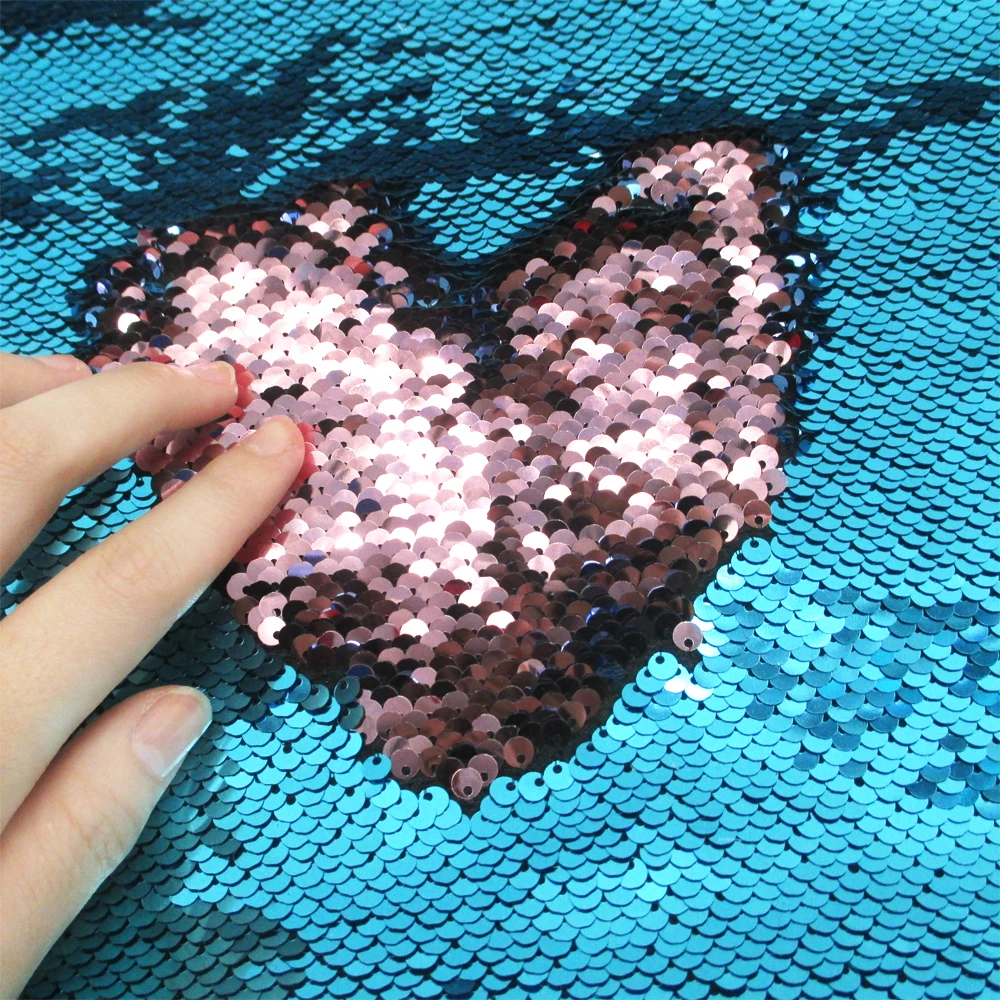 50*130cm mermaid sequin reversible sequin fish scale fabric for Tissue Kids Bedding home textile for Sewing Doll 1Yc1944 craft fabric fabric material