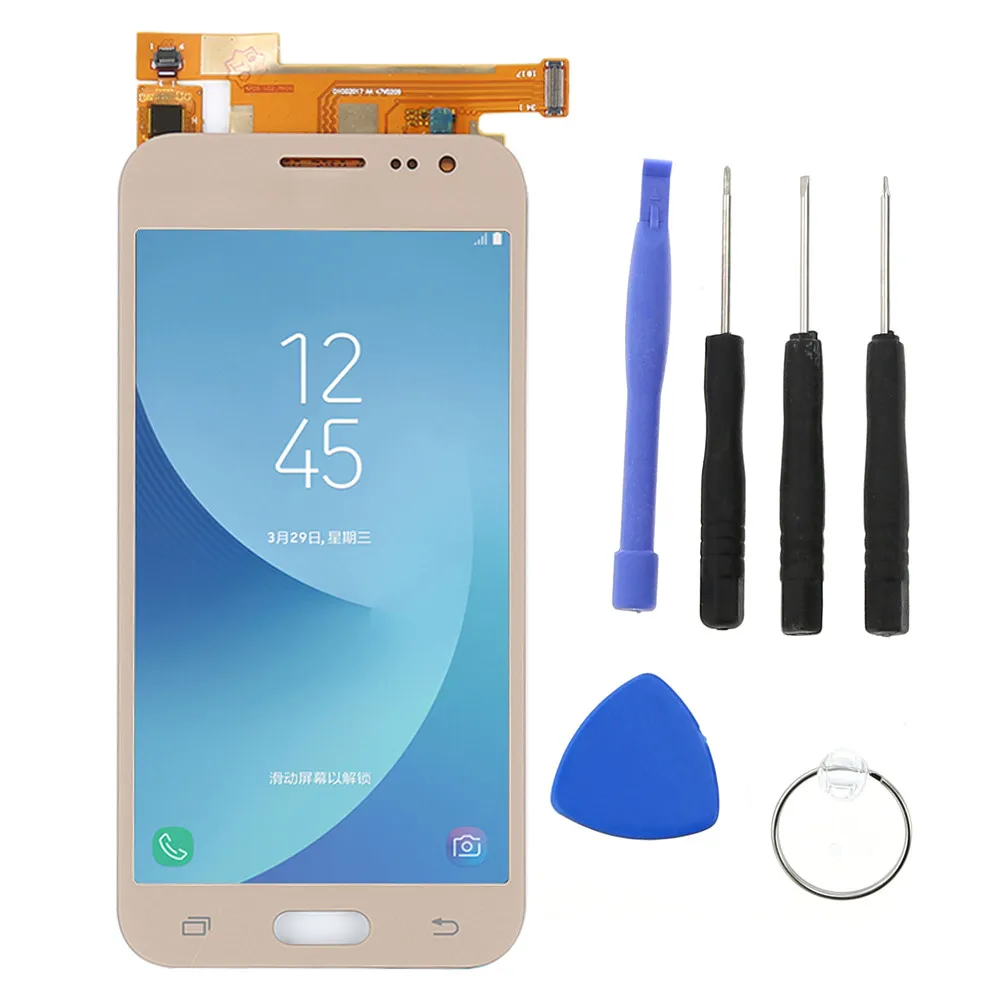 Gold with tools J200 lcd для samsung Galaxy j2 lcd J200F J200M J200H J200Y ЖК-дисплей дигитайзер сенсорный экран для samsung j2 j200 дисплей - Цвет: Gold with tools