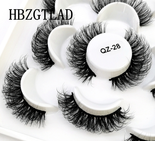 5 pairs 3D mink false eyelashes natural makeup eyelash extension long cross volume soft fake eye lashes winged faux cils