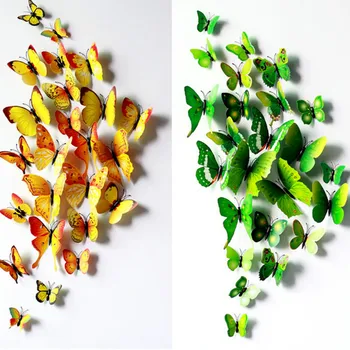 

12PCS Colorful Wall Stickers Butterfly 3D Wallpaper PVC House Decoration High Quality Wall Stickers Wallpapers For Living Room