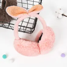 Модные женские и девичьи меховые зимние ухо теплые наушники с заячьими ушками наушники с блестками