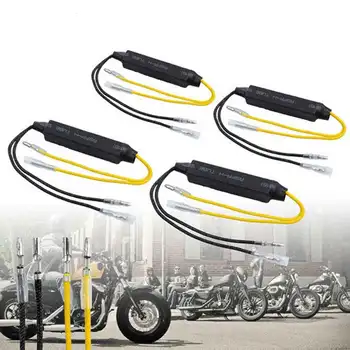 

4PC 12V LED Decoder Motorcycle Turn Signal Light Flashing Adapter Fixing Error Indicator Fog Lamp Resistor Universal Accessories