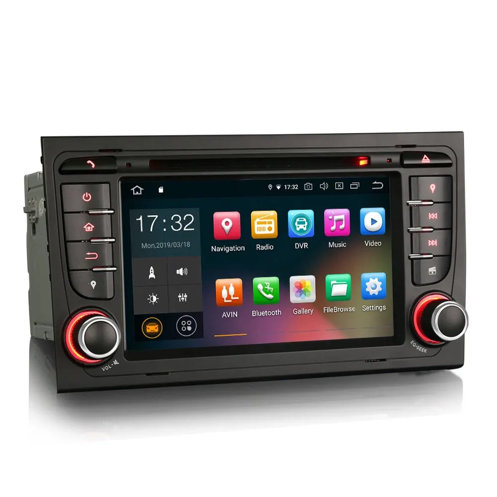 Sale Erisin ES4878A 7 inch car DVD player android 9.0 2G RAM PX30 DAB OBD WIFI 3G for AUDI A4 SEAT EXEO S4 RS4 RNS-E 4