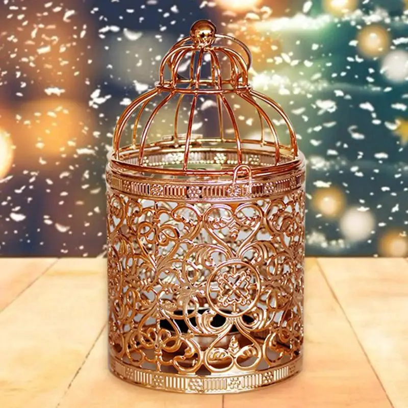 Клетка Форма Подсвечники Tealight полые металлические железные Европейский Стиль Нежный реквизит индивидуальные подсвечники домашний декор