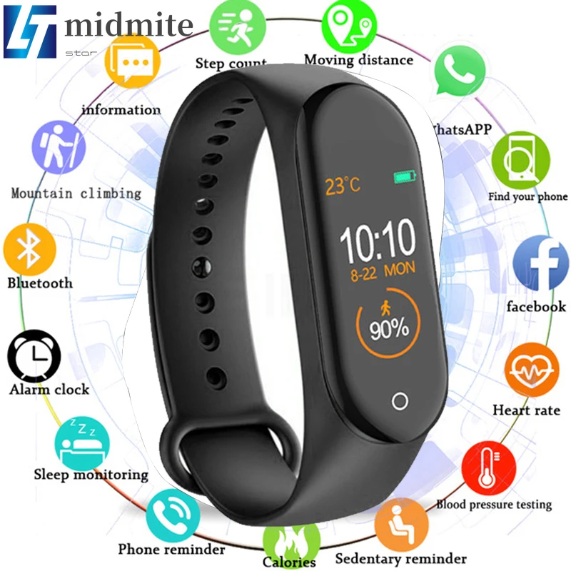 

Smart Watch M4 Men Wristband Fitness Bracelet IP67 Waterproof Sport Watch Blood Pressure Activity Tracker Reloj Inteligente