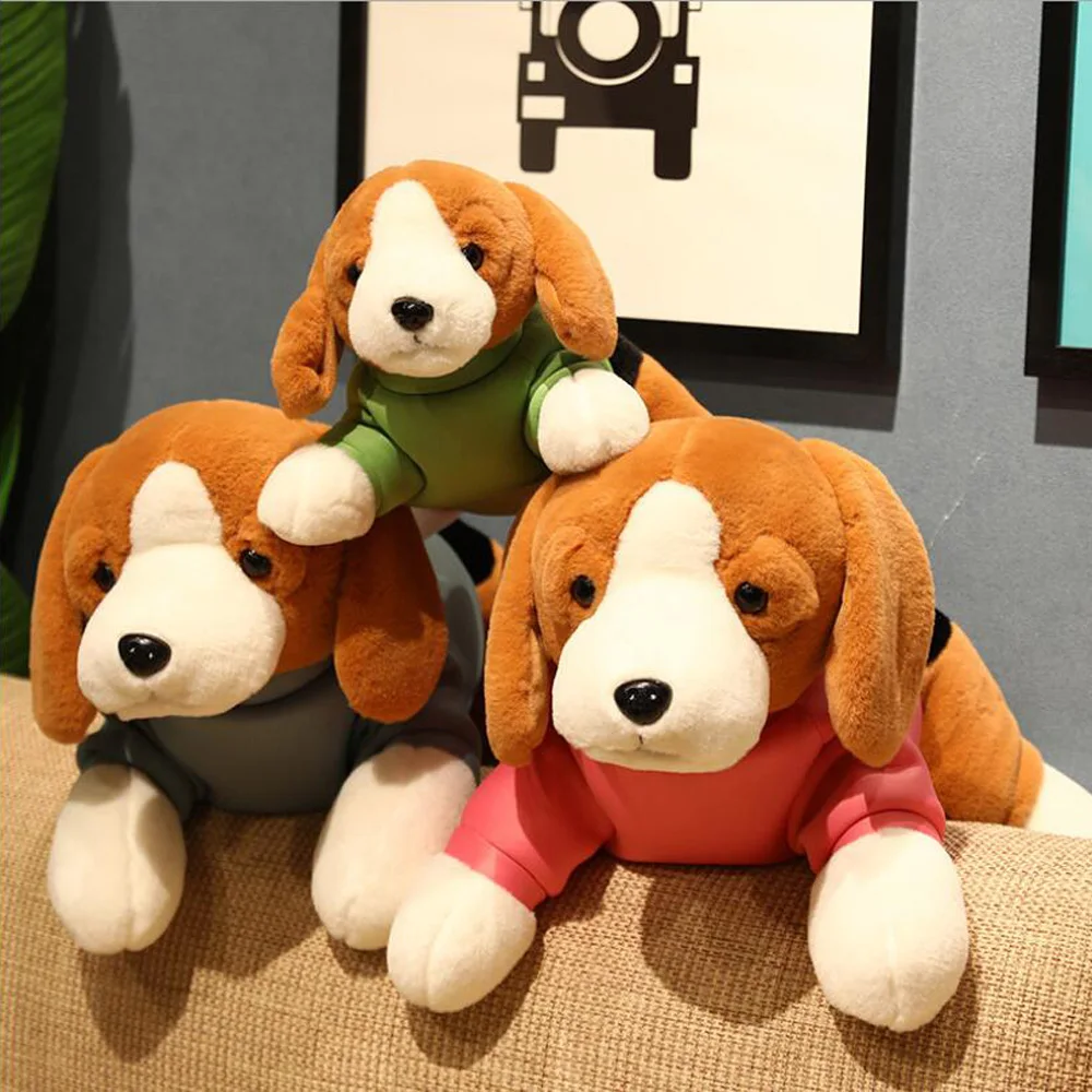 

Luminous Cartoon Wearing Beagle Doll Simulation Dog Birthday Christmas Gift Children Stuffed Plush Toy