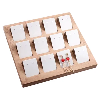 

Jewelry Dispay Rack Business Table Earring Stand Desktop Bamboo Ear Stud Decorative Craft Storage Case Holder Shop Store