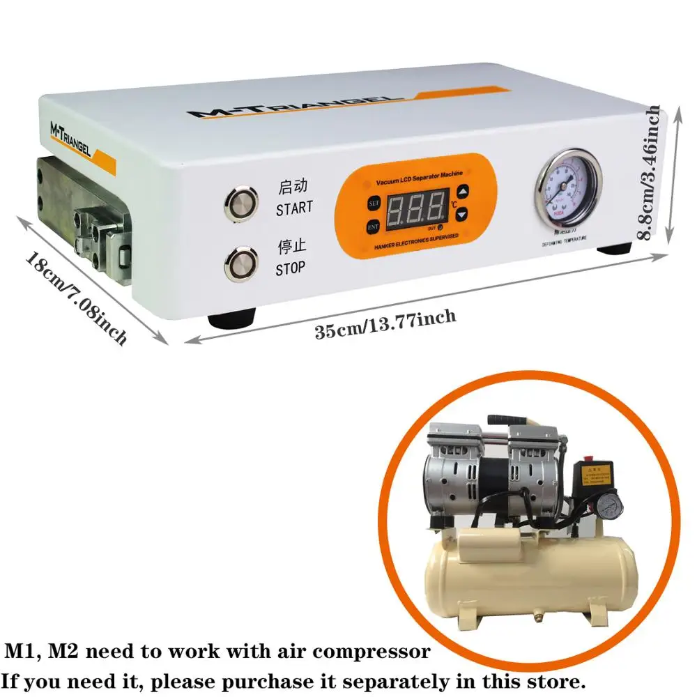 М Triangel 7 дюймов Экран машина для ремонта ЖК дисплей сепаратор/дробилка
