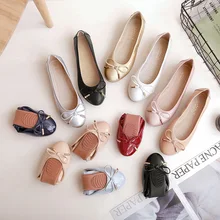 2020Female  Flat Large Size Shoes Egg Roll  Round Head Soft Fabric Women's Rubber Bottom Shoes Butterfly  Zapatos De Mujer