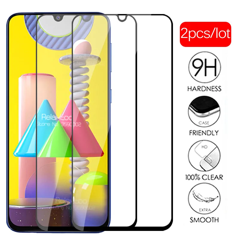 2pcs Full cover protective Glass For samsung m31 2020 screen protector Galaxy m315F m 31 Film | Мобильные телефоны и