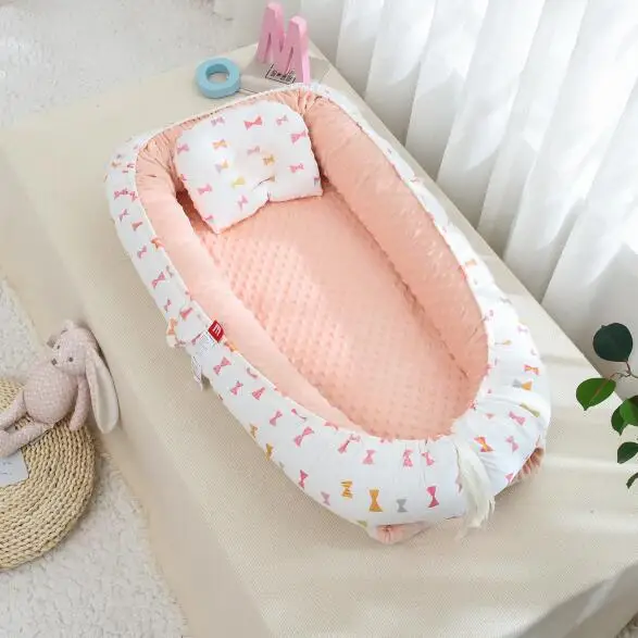 2 шт./компл. зимняя туристическая кроватка гнездо с бархатной подкладкой детская одежда для сна кровать Портативный уход за новорожденными бамперы теплые постельные принадлежности YHM031 - Цвет: YHM031E