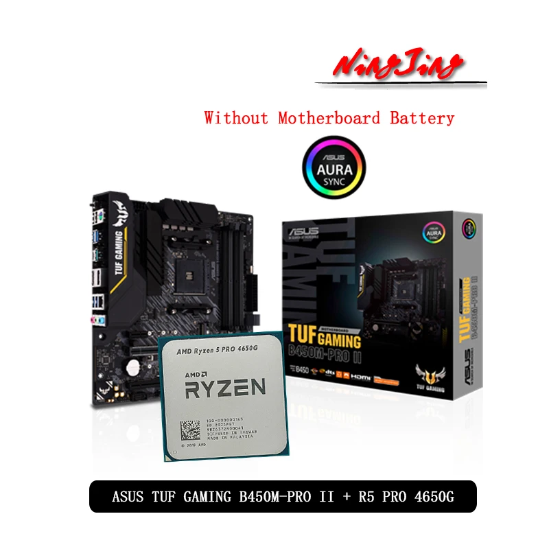 AMD Ryzen 5 4650G R5 CPU + ASUS TUF GAMING B450M PRO II материнская плата подходит для Socket AM4 все новые но