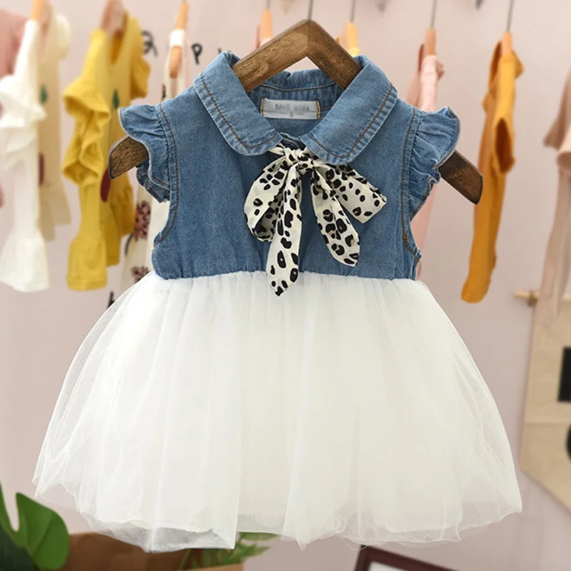 Denim Kids Dress Korean Style Children Scarf Decoration