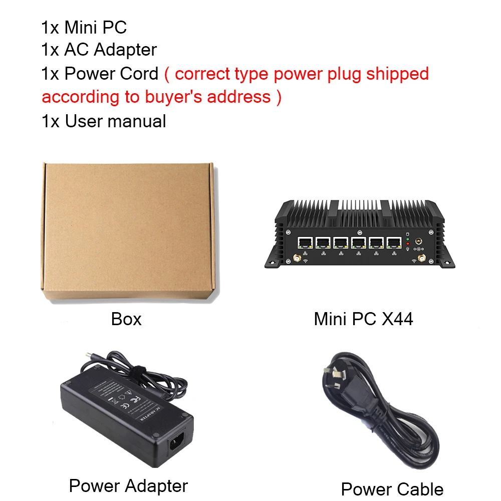 Мини ПК Xcy без кулера Intel Core i3 7100U Celeron 6 LAN 211at Gigabit Ethernet 2 * Usb 3 0 HDMI RS232 межсетевой экран