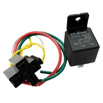 

40A 24V Heavy Duty 5 Pin SPDT Relay With Prewired Base Socket Holder For Automotive Car