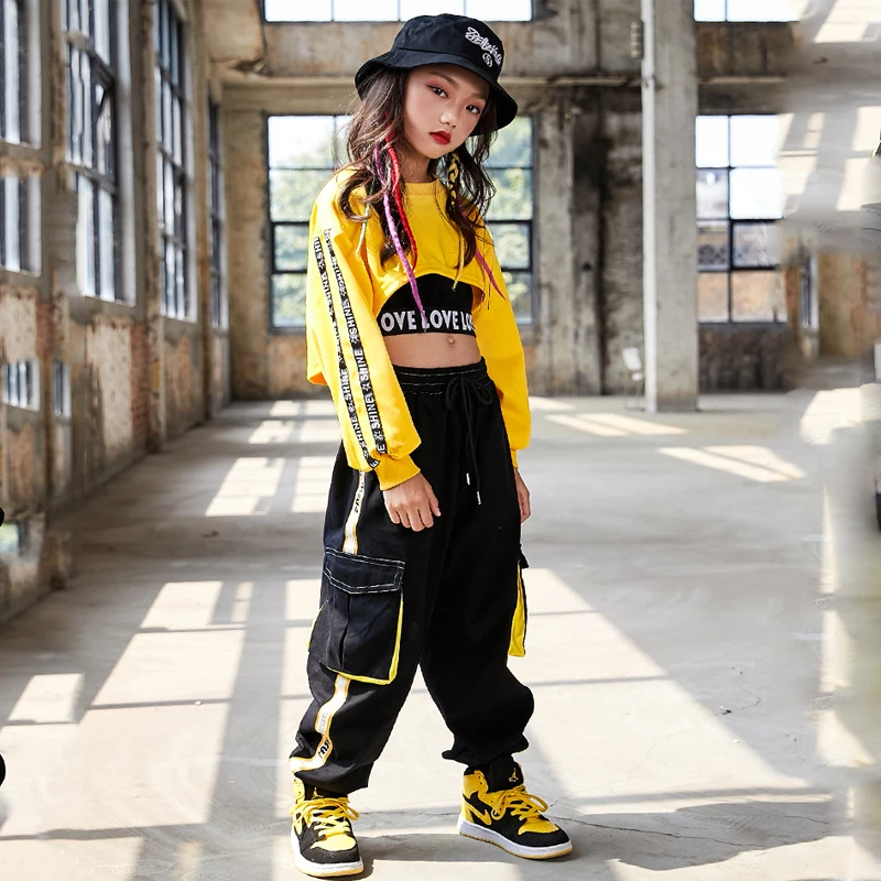 Children-Hip-Hop-Clothes-Girls-Jazz-Street-Dance-Costume-Kids-Sweatshirt-Pants-Set-Ballroom-Dancewear-Stage