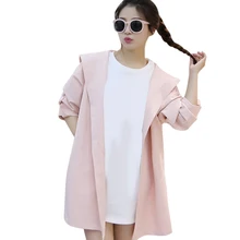 Женское осеннее пальто с капюшоном, свободное, средней длины, консервативный стиль, весенний плащ