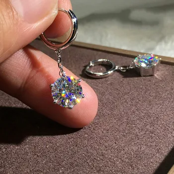 

Female Luxury Crystal Zircon Dangle Earrings 925 Sterling Silver Wedding Engagement Long Ear Earring Earrings Fine Jewelry