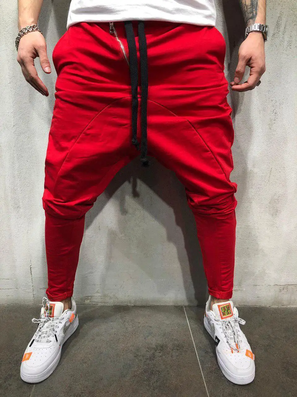 Штаны по лодыжку мужские повседневные штаны в стиле хип-хоп свободные фитнес мужские брюки-шаровары брюки для бега