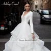 Ashley Carol Ball Gown Wedding Dresses For Women 2023 Bride Satin Deep V-Neck Ruffles Wedding Gown Customized Vestidos De Novia 3