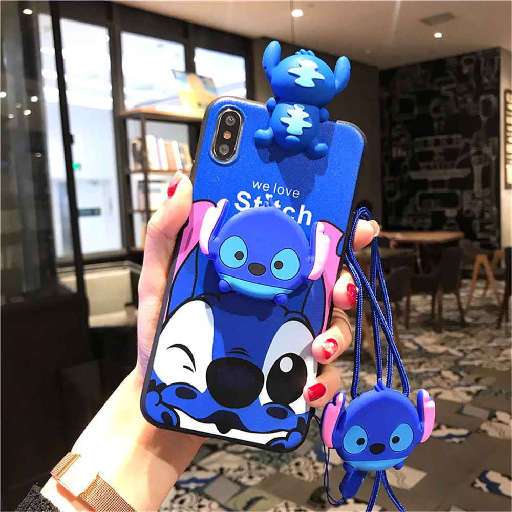 3D стежка ремешок чехол для huawei Y9 Y5 Y6 Y7 Honor 7C 7A 7X8X9X10 20 основа сцепление подставка держатель мягкий чехол для телефона