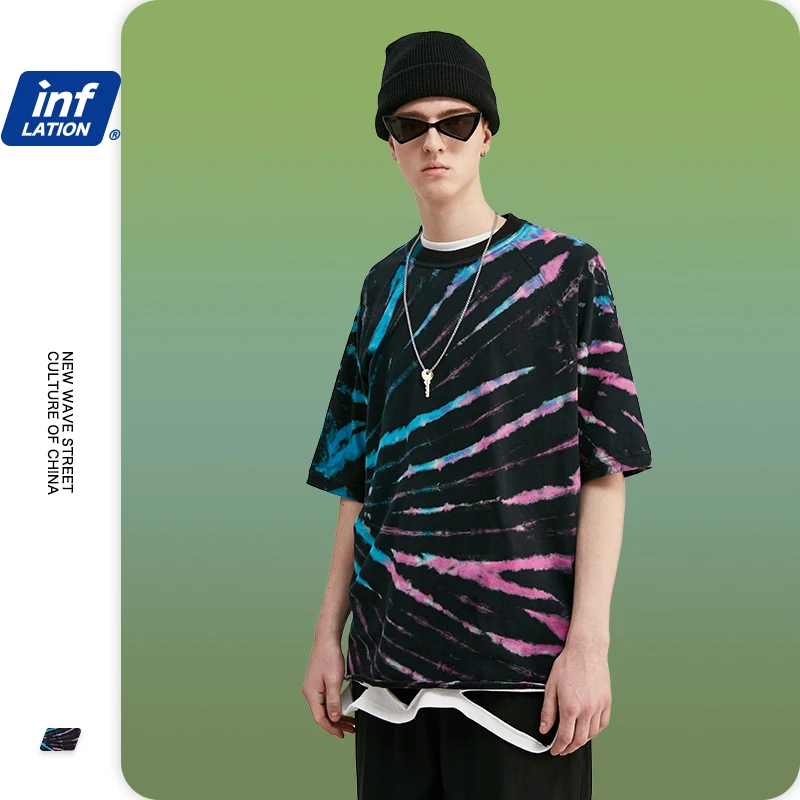 

Men Tie Dye T shirt 2020 Summer Short Sleeve Men Cotton Tie Dyed Tshirt Streetwear Urban Men Oversized Tshirt 1176S20
