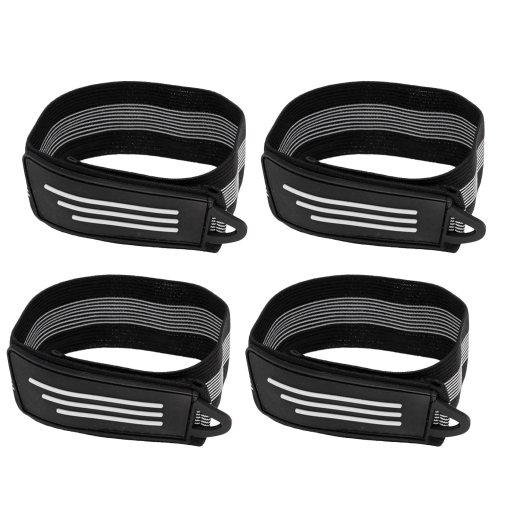 4 pcs High Visibility Reflective Wristbands Belt Ankle Strap Bands Running Cycling MTB Mountain Rode Bike Pants Leg Strap Clip