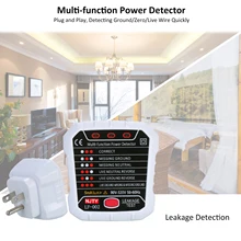 NJTY усовершенствованная электрическая розетка тест er автоматический нейтральный живой Заземленный провод тест ing схема полярности детектор Электрический тест утечки