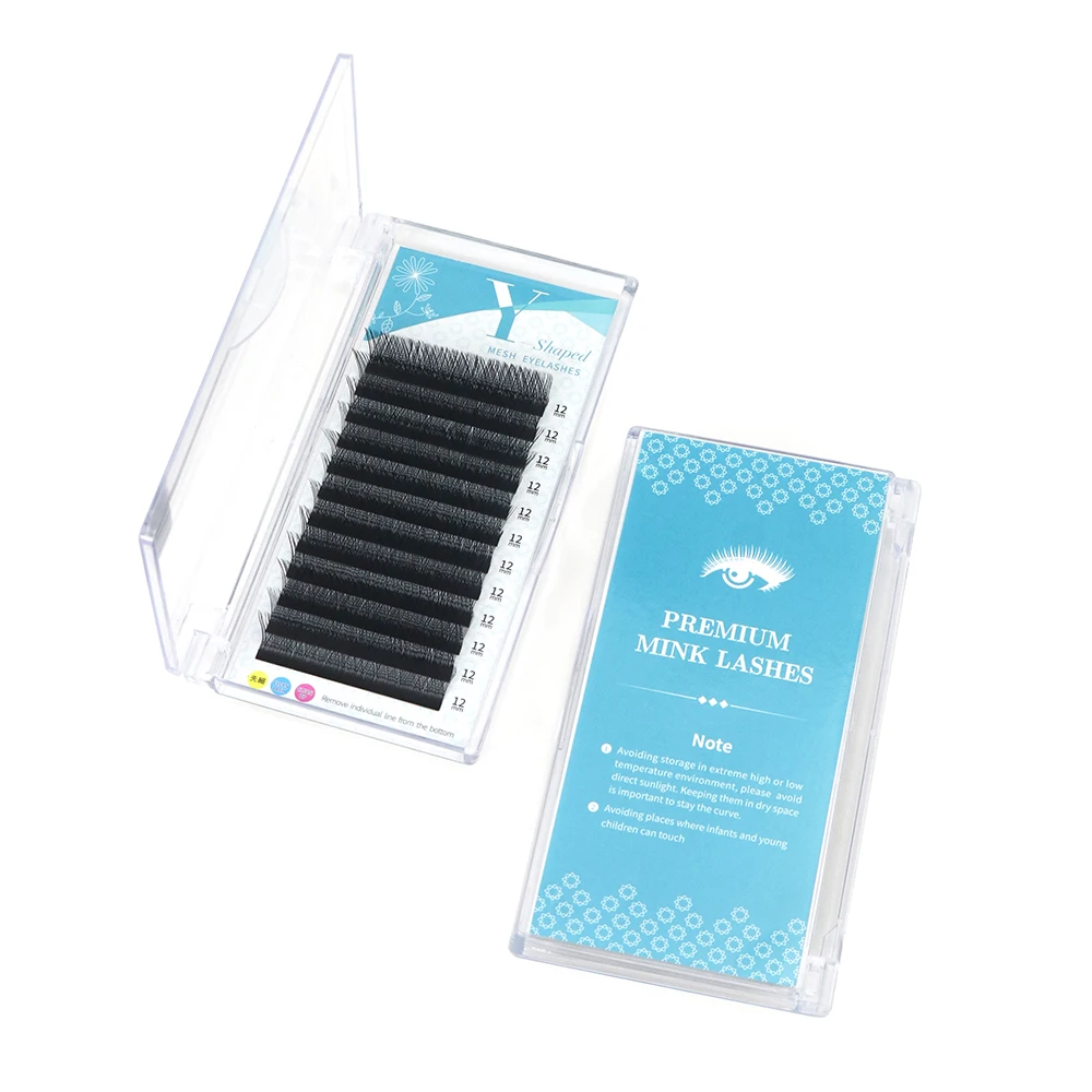 GAHAMACA YY Eye Lash Extensions Faux Mink Black Soft Invividual Eyelashes L/LU Y Shape Volume Lashes Tools 8-15 MM Lash