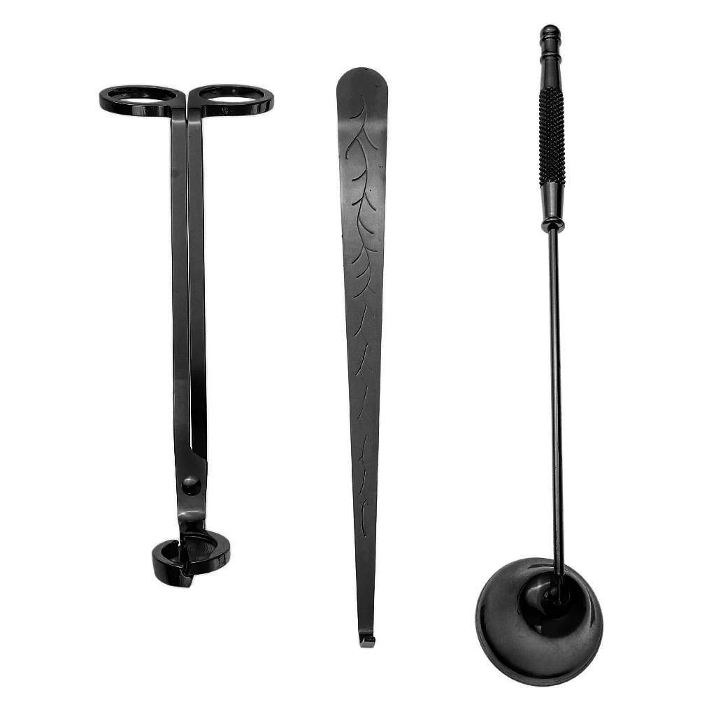 3pcs/set Black Stainless Steel Candle Snuffer Wick Dipper Oil Lamp Trimmer Cutter Extinguish Candles Home Accessories Tool