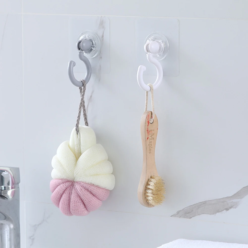 Solid Color Ceiling Rotary Hook Strong Hook Household Multifunction Adhesive Kitchen Bathroom Door Back Coat 1PC