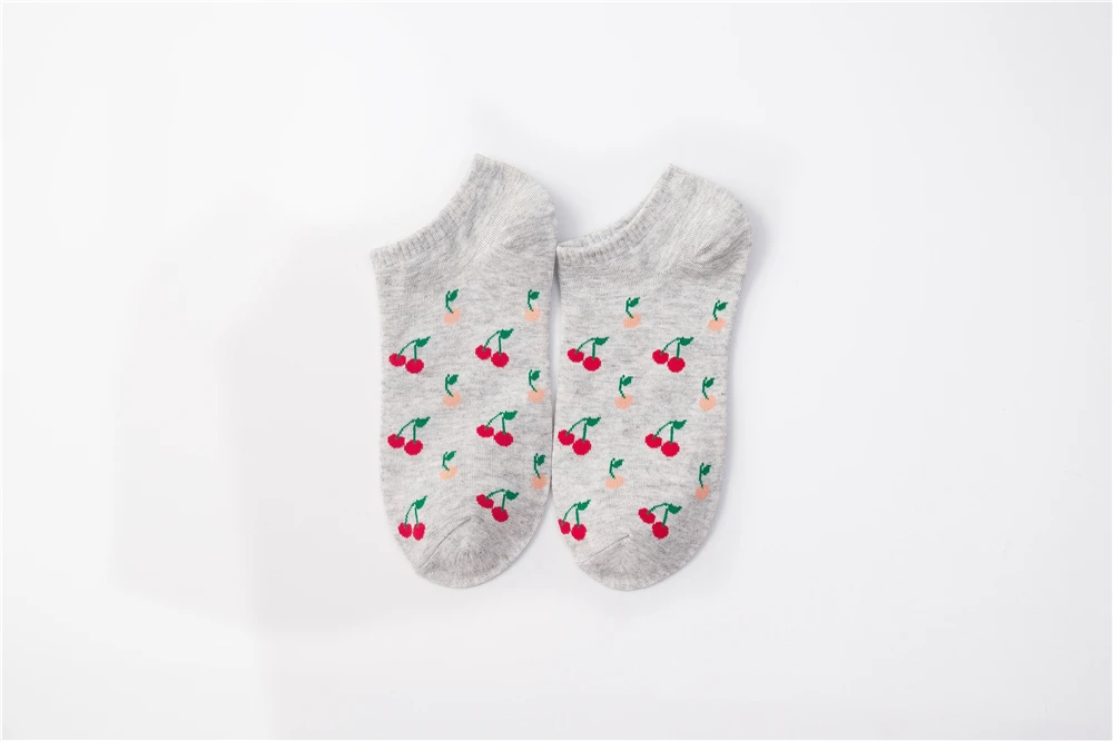 Новинка; милые вечерние носки-башмачки с фруктами; удобные хлопковые носки с клубничкой, вишней, авокадо, ананасом, арбузом; Прямая поставка