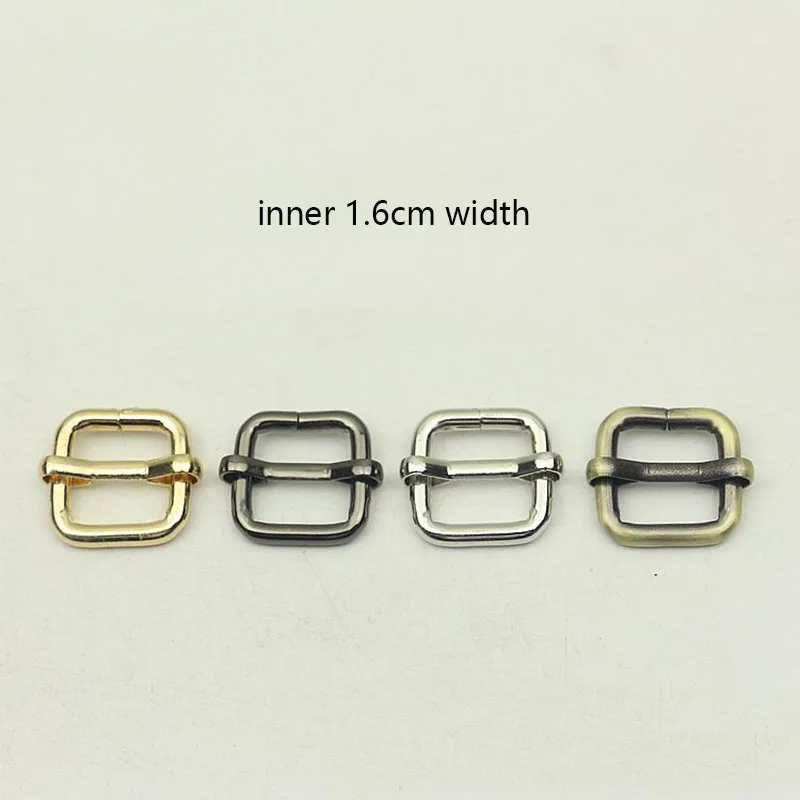 30pc 16mm Mini Metal Slides Tri-glides Wire-formed Roller Pin Buckles Strap Slider Adjuster for Bags Garment Leather Accessories 30pcs 20mm half metal pin buckle bags strap adjuster belt buckles shoes webbing slider hook diy decor clasp accessories