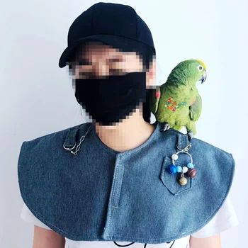 

Parrot Shoulder Protector Denim Fabric Hang Anklet Toys Arm Guard Safety Diaper Shawl Lovebirds Pet Bird Cockatiels Anti Scratch