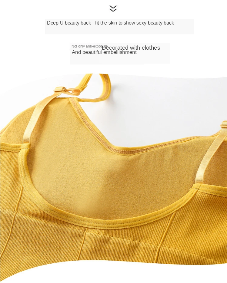 U-shaped Back Bra Tube Top Women Crop Top Daisy Pattern Sexy Lingerie Bra Sports Fashion Street Top