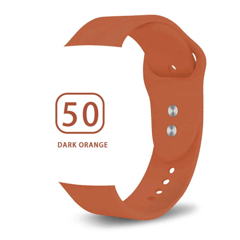Dark orange Мягкий силиконовый сменный спортивный ремешок для 38 мм Apple Watch Series1 2 3 4 5 42 мм наручный браслет ремешок для iWatch Sports Edition - Цвет ремешка: Dark orange