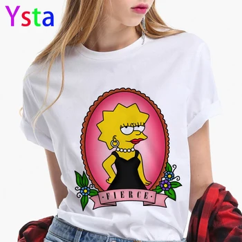 

Summer Fashion Simpson Family Women tshirt 2020 New Cotton Tees Lady Casual Harajuku T-shirts Hipster Streetwear girl Tee Tops
