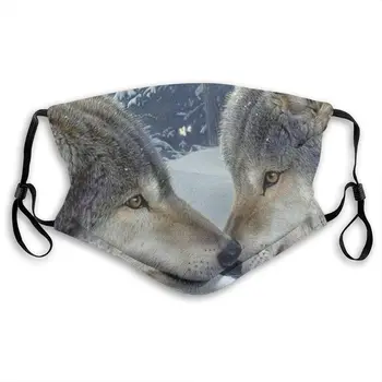 

Wolf Love Face Neck Gaiter Scarf Custom Washable Half Buff Face Mask Funny Cute Balaclava Bandana Cloth