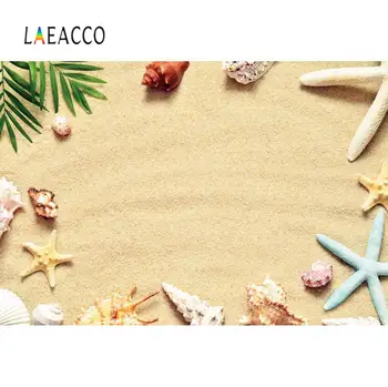 

Laeacco Vinyl Backdrop For Photography Summer Beach Sand Starfish Coral Shell Baby Newborn Photography Background Photo Studio