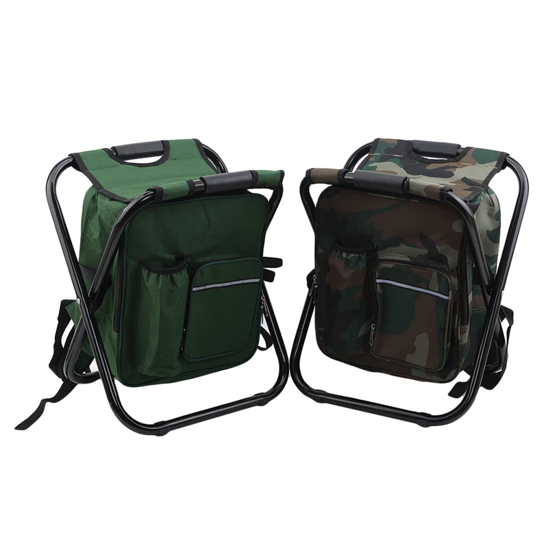 Outdoor Folding Chair Camping Fishing Chair Stool Portable Backpack Cooler Insulated Picnic Tools Bag Hiking Seat Table Bag 2