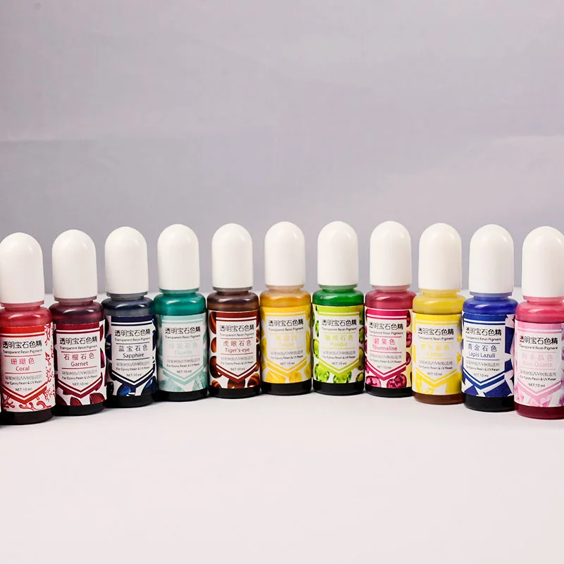 Resin Pigment Set | Epoxy Resin Colorant | UV Resin Color | Resin Coloring  | Resin Dye | Kawaii Resin Art (Set of 13 Colors / 10 grams per bottle)