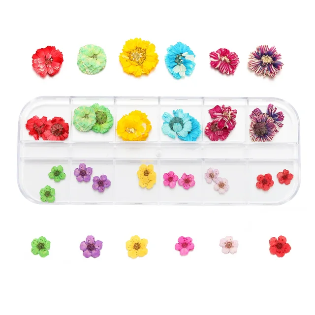1Box Dried Flowers Dry Plants for Rsein Molds Fillings Epoxy Resin Pendant Tweezers Jewelry Making Craft DIY Nail Art Decoration Style33
