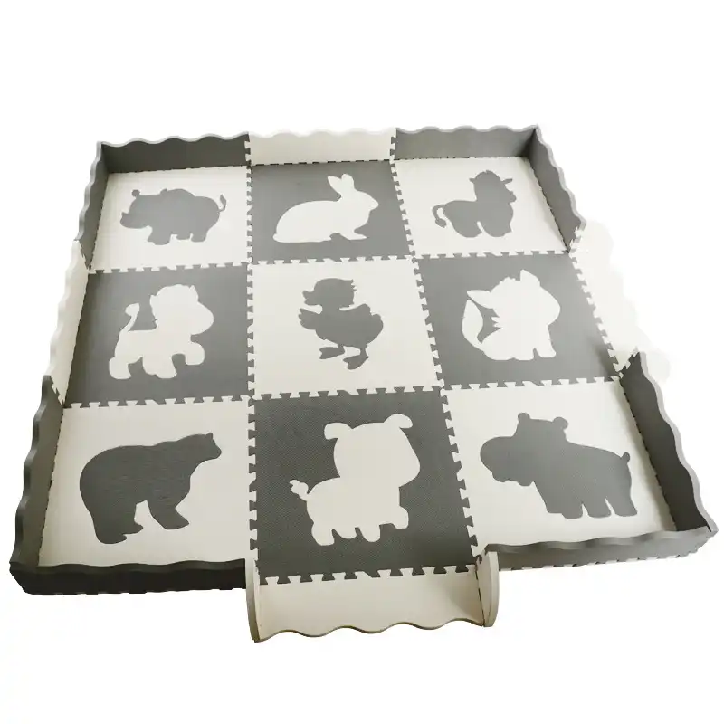 grey puzzle play mat