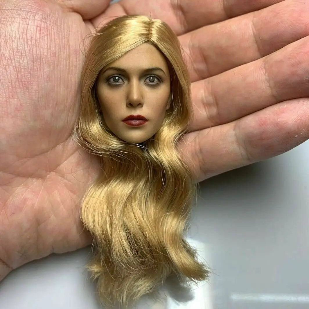 1/6 scale female figure Elizabeth Olsen blonde version Witch head sculpture model for 12 inch action figure
